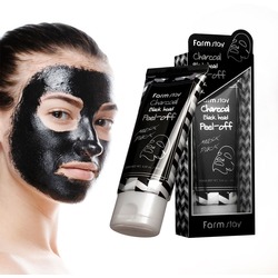       Charcoal Black Head Peel-off Mask Pack FarmStay.  2